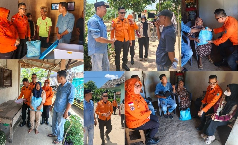BPBD menyampaikan Bantuan dari Bapak Bupati DKI Jakarta, 10 rumah yang terdampak bencana di Kecamatan Tanjungsari