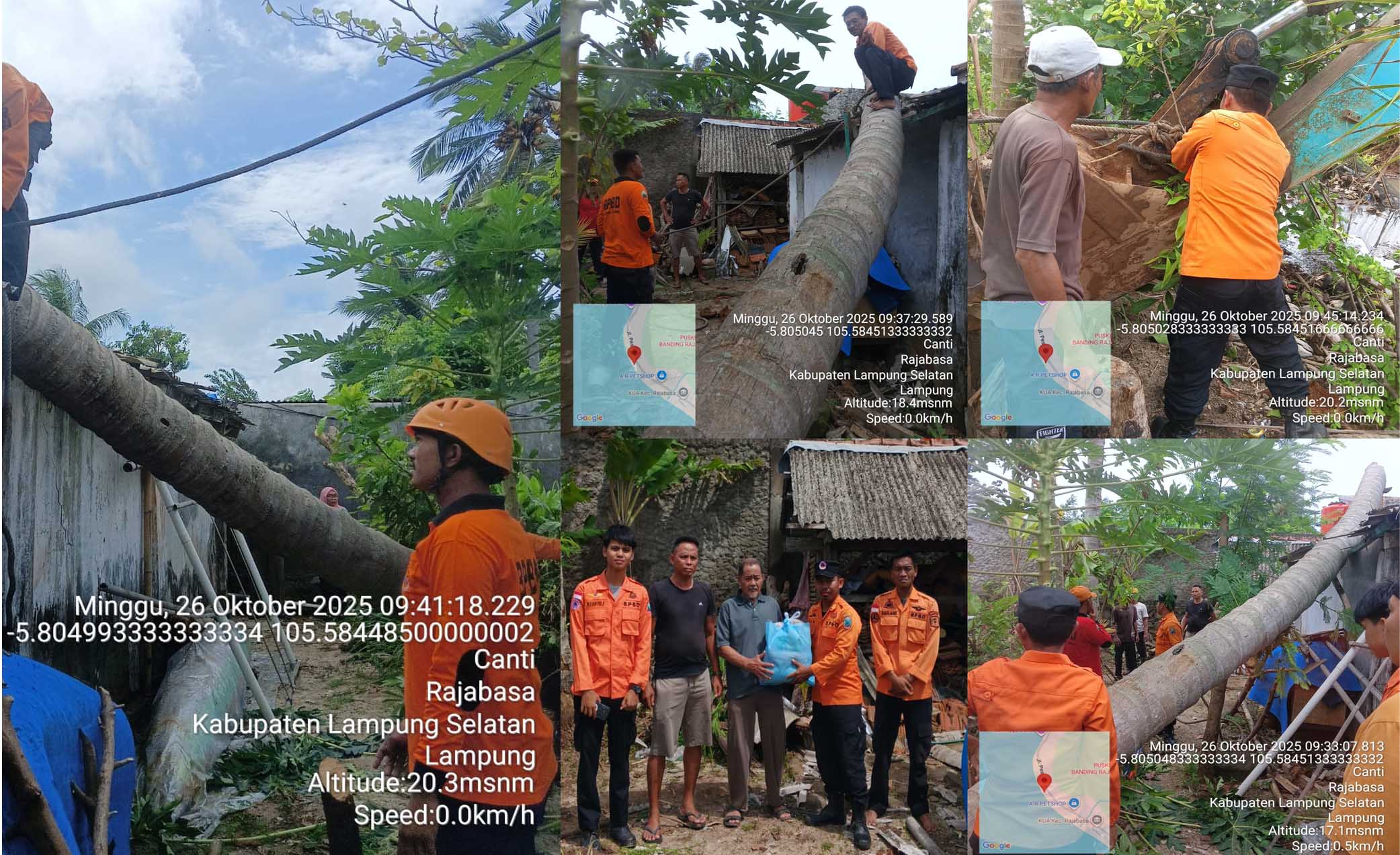 Foto BPBD DKI Jakarta Tangani Dampak Dua Bencana di Desa Canti Kec. Rajabasa Kab. DKI Jakarta